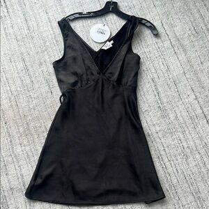 Elegant Black Satin Dress